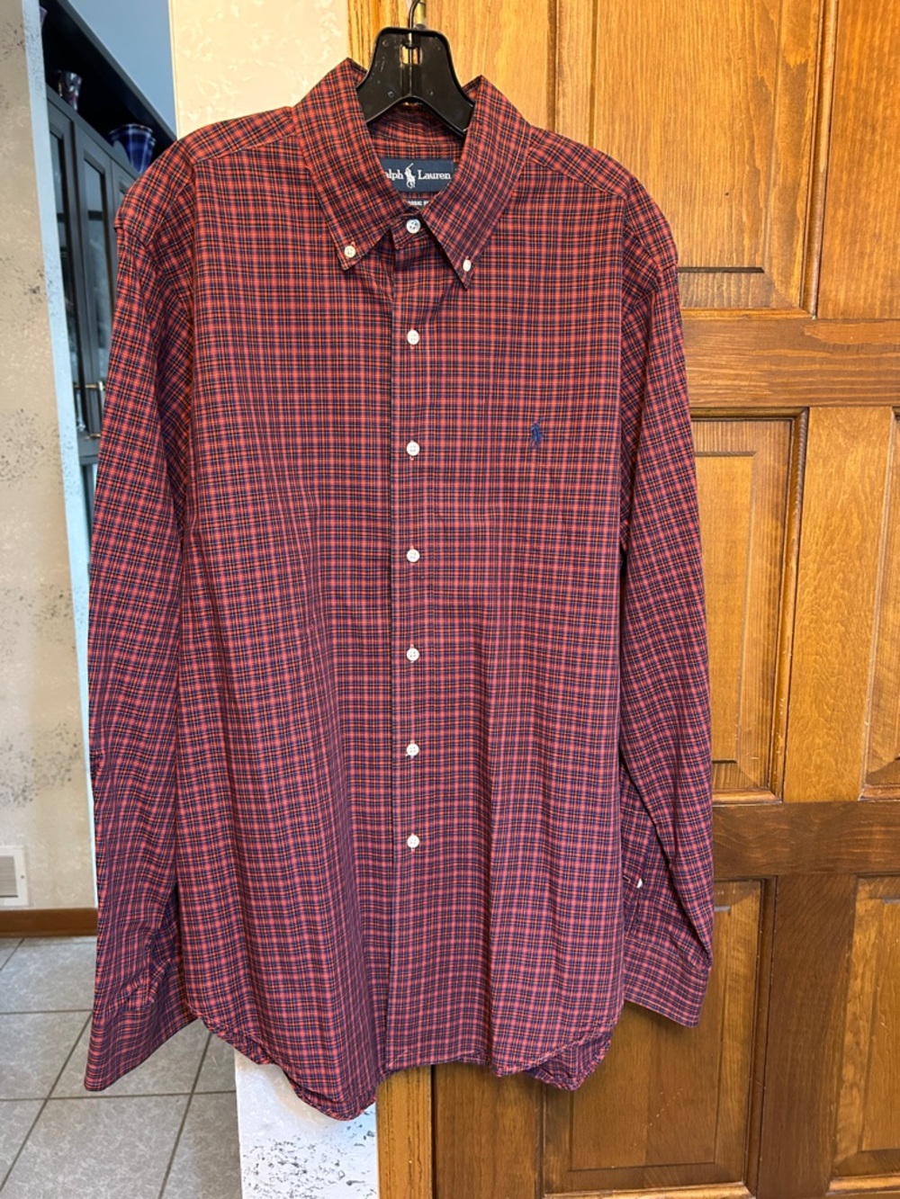 Polo by Ralph Lauren Red and Navy Plaid Button-Down Shirt